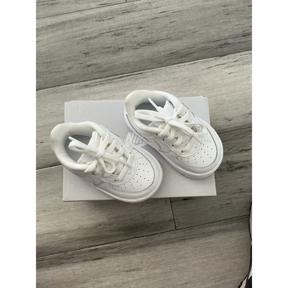 Nike Force 1 Low Lace TD Toddler Shoes White IF1674-100 Size 5C - Picture 4 of 4